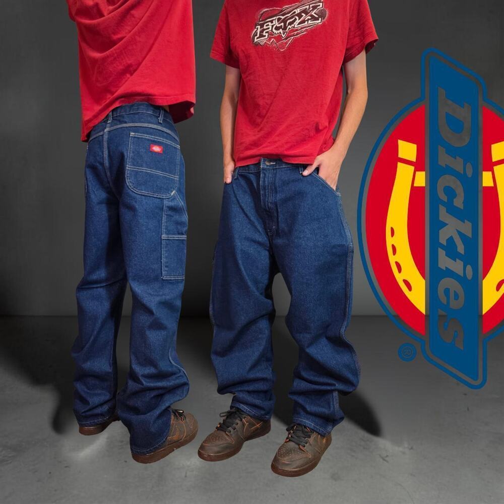 Baggy Y2K Dark Wash Denim Dickies Jeans (39x34)